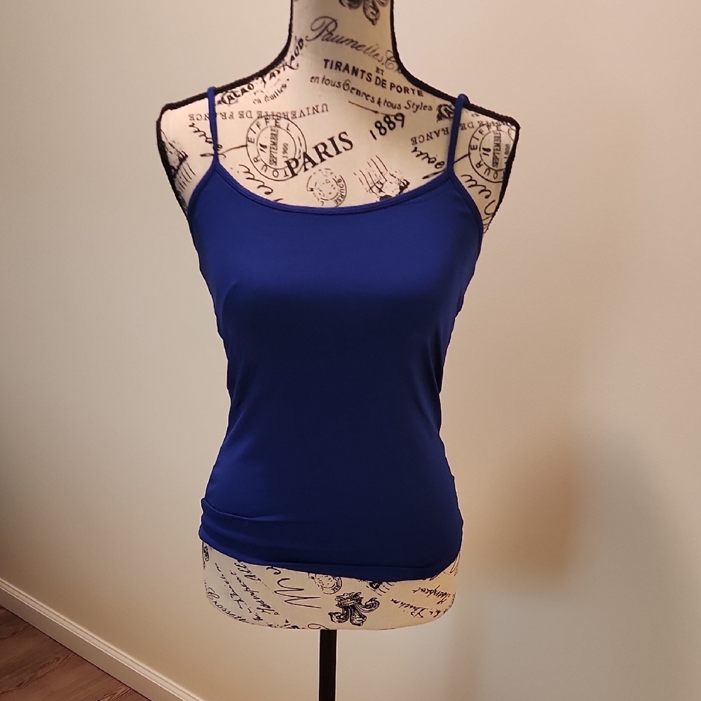 White House Black Market Blue Fitted Camisole